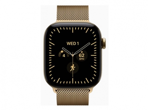 Apple Watch Series 12 GPS + Cellular 42 mm – 64 GB Titânio Ouro Radiante, Loop Milanesa Ouro Radiante – MJGL4QL/A