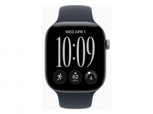Apple Watch Series 12 GPS + Cellular 46 mm – Alumínio Cinzento-Espaço, Pulseira Desportiva Azul-Marinho, 64 GB – MJG74QL/A