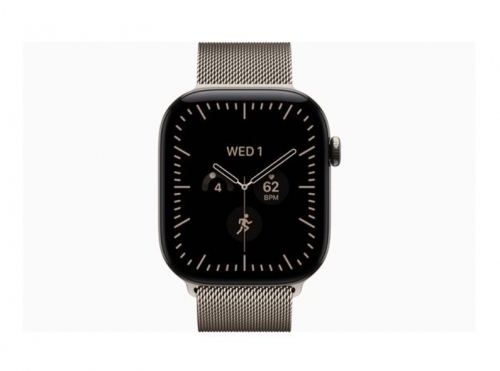 Apple Watch Series 12 GPS + Cellular 46 mm – Titânio Natural, Loop Milanesa Natural M/L, 64 GB – MJGQ4QL/A