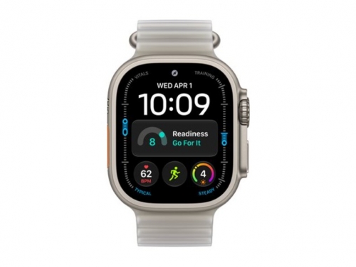 Apple Watch Ultra 4 GPS + Cellular 49 mm – Titânio Natural, Correia Oceano Cinza Translúcido, 64 GB – MJAD4QL/A