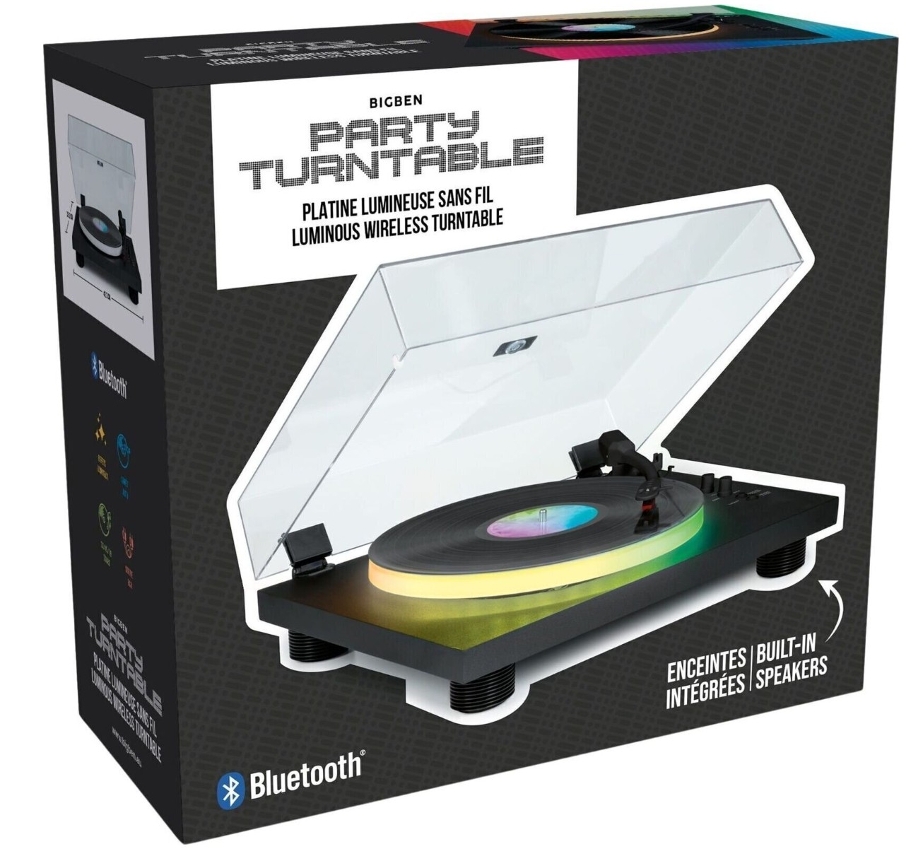 Gira-Discos Bigben PARTYBTTDLIGHT com Bluetooth e Efeitos Luminosos
