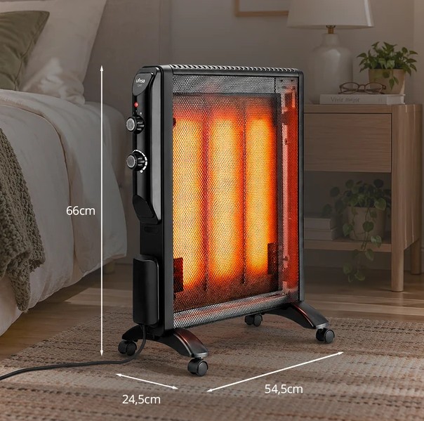 Aquecedor Radiador Mica UFESA Lyra 1000/2000W – Termóstato Regulável, Tecnologia Mica, IP24