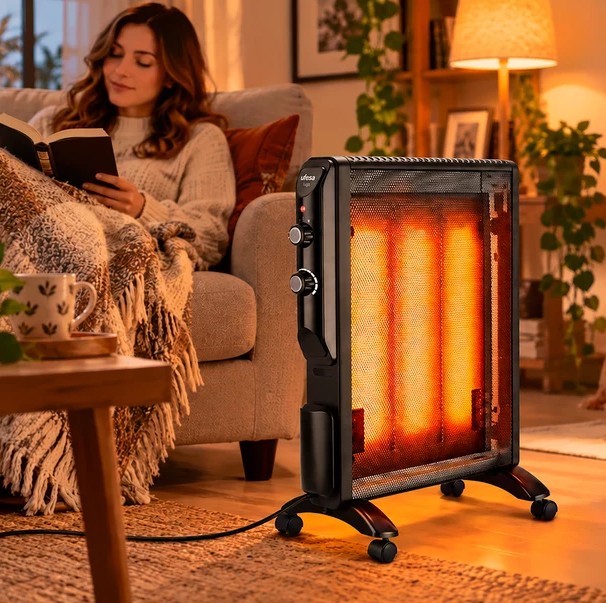 Aquecedor Radiador Mica UFESA Lyra 1000/2000W – Termóstato Regulável, Tecnologia Mica, IP24