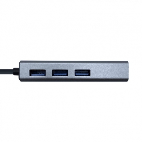 Conversor AISENS USB-C para Ethernet Gigabit + Hub USB 3.1 Gen 1 de 3 Portas – A109-0396