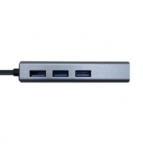 Conversor USB 3.0 para Gigabit Ethernet + Hub 3x USB 3.0, Cinzento AISENS A106-0401