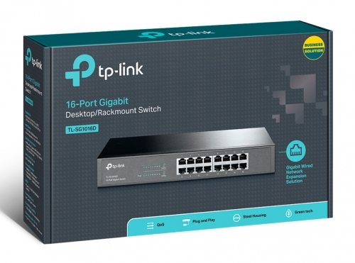 Switch TP-Link TL-SG1016D Gigabit Ethernet de 16 Portas RJ45 10/100/1000 Mbps, Desktop/Rackmount