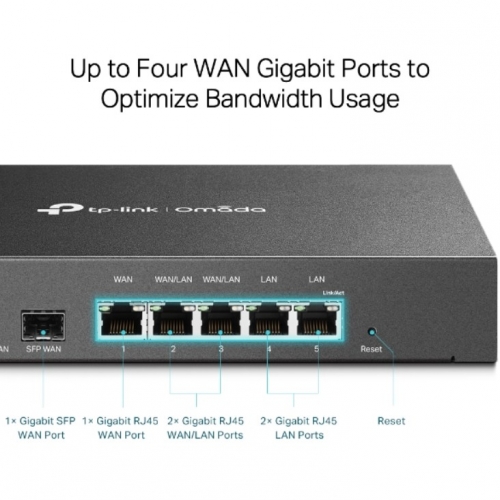Router VPN TP-Link SafeStream TL-ER7206 Gigabit Multi-WAN, 6 Portas Gigabit, SFP, VPN IPsec/OpenVPN, Gestão Omada SDN