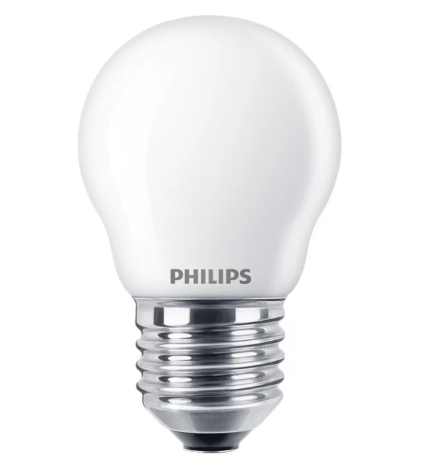 Lâmpada LED Philips Classic 40W P45 E27 Luz Quente, Fosca, Não Regulável - 929004590511