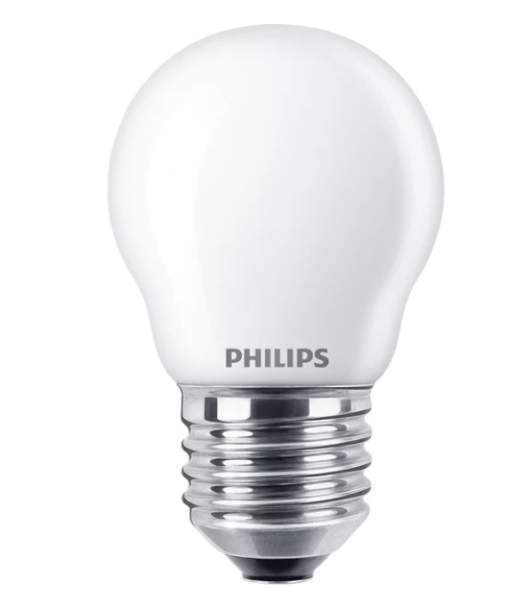 Lâmpada LED Philips Classic 60W P45 E27 Luz Quente, Vidro Fosco, Não Regulável - 929004592101