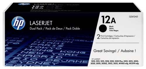 HP 12A Black Dual Pack LaserJet Toner Cartridges