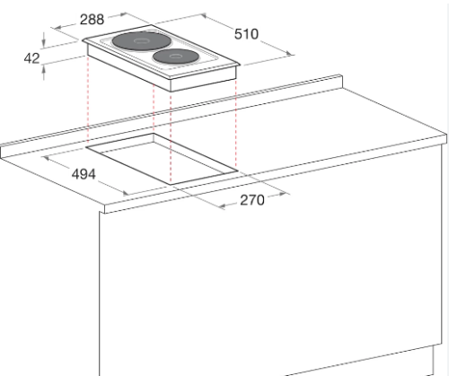 Placa Inducao Encastre HOTPOINT/ARISTON DK 2KIL (IX) /HA S 29Cm 