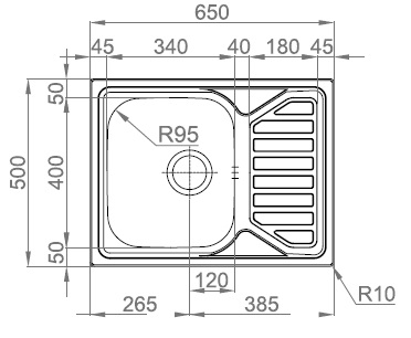 LAVA LOUÇA ENCASTRAR POLIDO RODI - OKIO LINE 65 FLAT - G16F6KD1P321A0