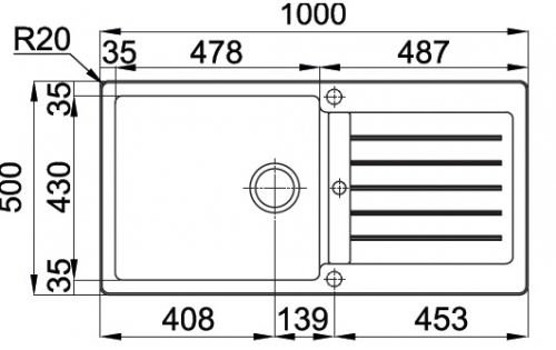 LAVA LOUÇA ENCASTRAR RODI - COMPOSITE 105B NERO - XL051000139