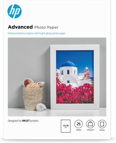 HP Advanced Glossy Photo Paper 250 g/m²-13 x 18 cm borderless/25 sht