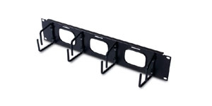 2U Horizontal Cable Organizer W/ Pass-Thru Black