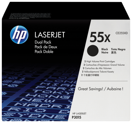 HP LASERJET CE255X DUAL PACK BLACK PRINT CARTRIDGES