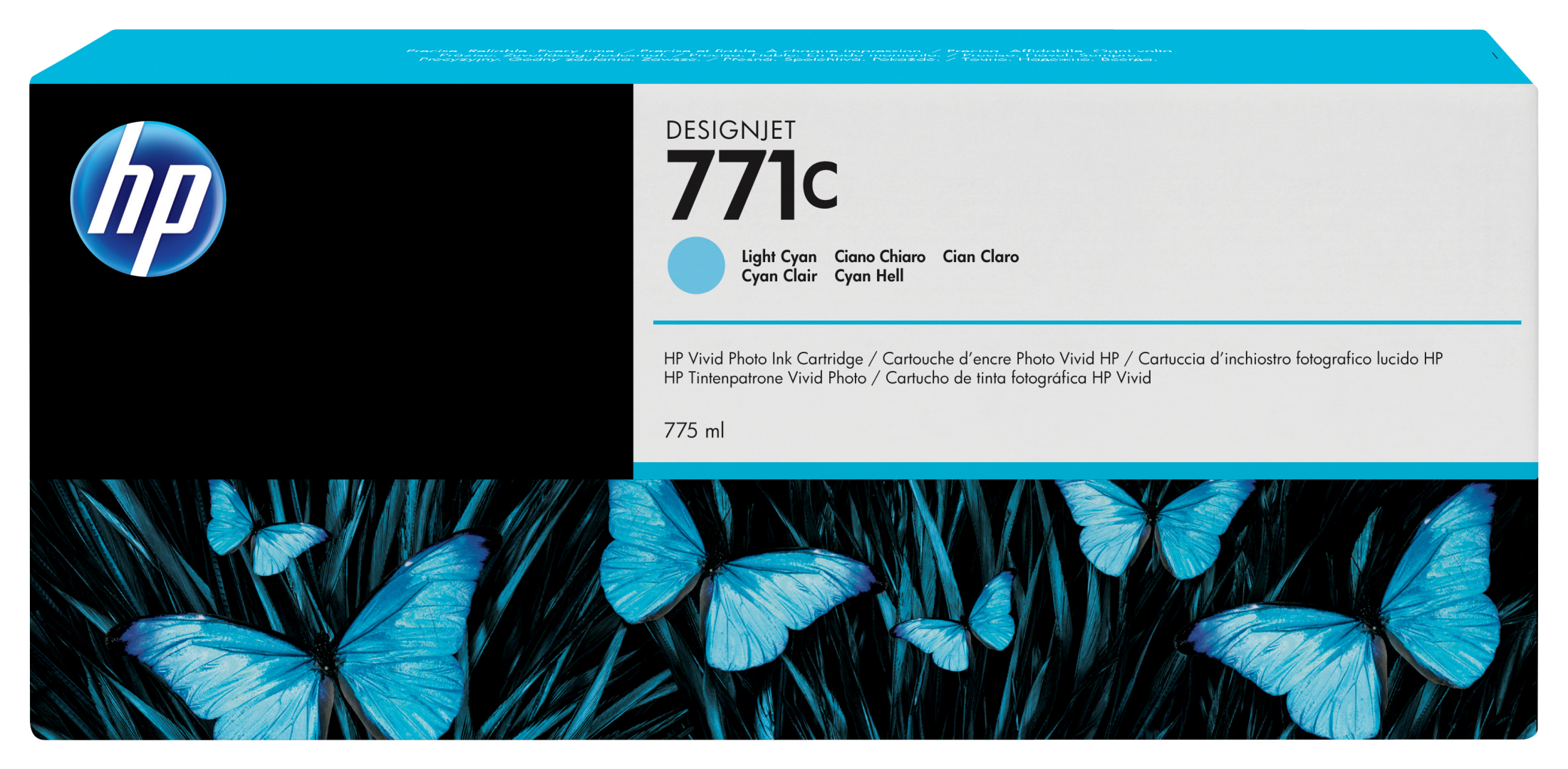 HP 771C 775-ml Light Cyan Designjet Ink Cartridge