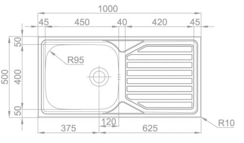 LAVA LOUÇA ENCASTRAR POLIDO RODI - OKIO LINE 104 - G16F6KL1G321A0