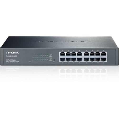 16-Port Gigabit Easy Smart Switch, 16 Gigabit RJ45 Ports, 1U 13-inch Rack-mountable Steel Case, MTU/Port/Tag-based VLAN, QoS, IGMP Snooping, Web/Utility Management