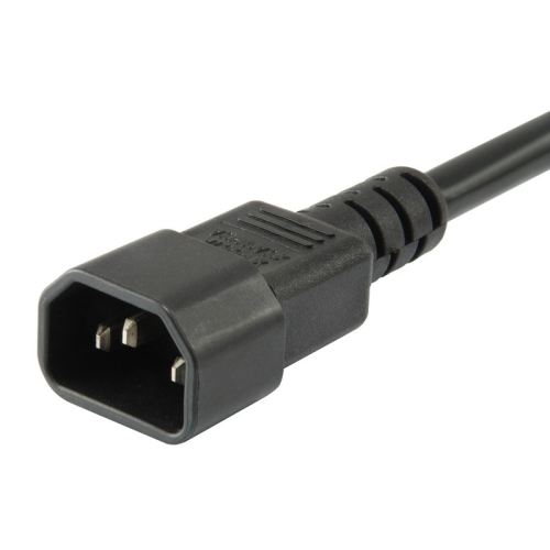 Tomada de corrente C14 IEC320 para 3 sockets - preto
