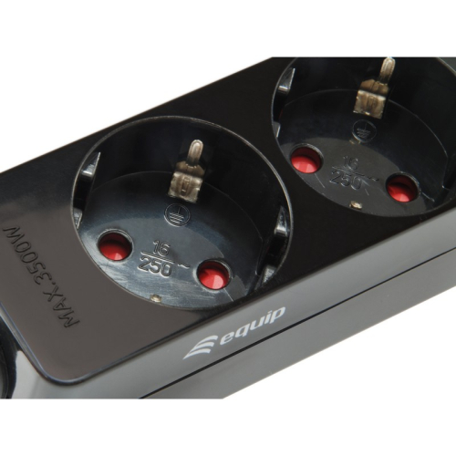 Tomada de corrente C14 IEC320 para 3 sockets - preto