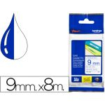 Fita Laminada de 9 mm - Branco / Azul - p/ P-Touch