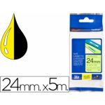 Fita Fluorescente de 24 mm - Cor: fita / texto - Amarelo/Preto de 5m, para P-Touch