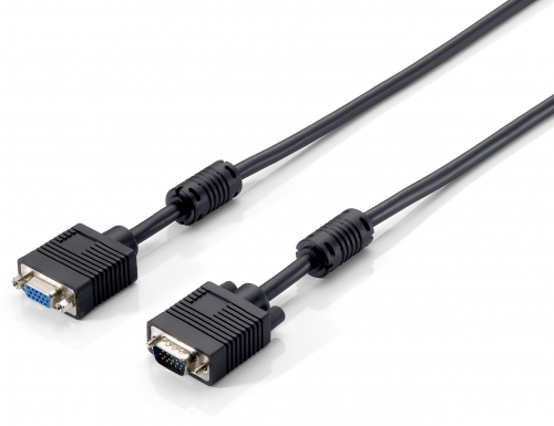 Cabo Extensão EQUIP VGA HDB15 3 7 30AWG 6mm, 5m M/F Preto - 118802