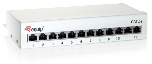Cat.6 Patch Panel 12-Port Desktop, light-grey, shielded