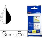 Fita Laminada de 9mm, comprimento 8m - Branco/Preto (super-adesiva) para P-Touch