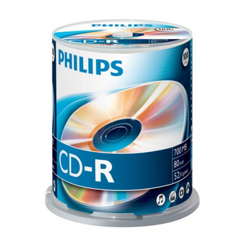 Philips CD-R 80Min 700MB 52x Cakebox (100 unidades)