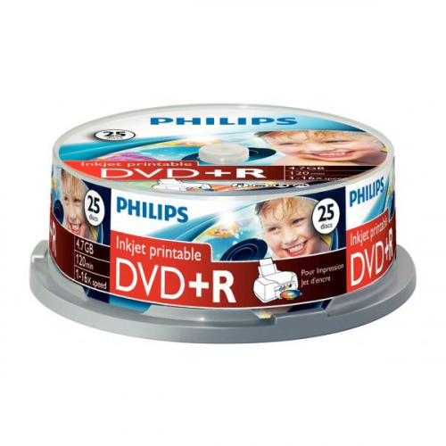 Philips DVD+R 4,7GB 16x Printable mate Cakebox (25 unidades)