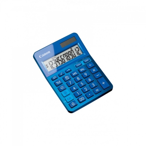 Calculadora LS-123K Azul - Visor de 12 dígitos grande com função de cálculo de taxas. Alimentação dupla