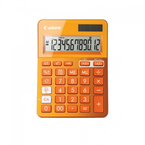 Calculadora LS-123K Laranja - Visor de 12 dígitos grande com função de cálculo de taxas. Alimentação dupla