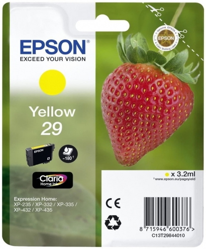 Singlepack Yellow 29 Claria Home Ink