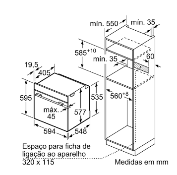 Forno Encastre Siemens HR675GBS1 60cm Pirolitico Hidrolitico 71L ClasseC