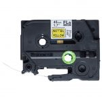 Fita de etiquetas bandeira - Texto preto sobre fundo amarelo - Largura: 21 mm - Comprimento: 45 mm (72 etiquetas por cassete)