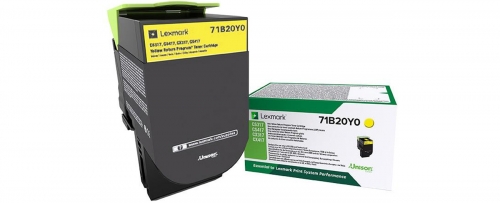 Toner LEXMARK 71B20Y0 Amarelo de Retorno 2,3K a 5% - CS/CX 317,417,517