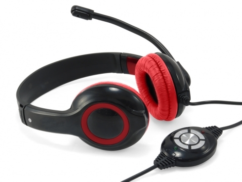 Headset CONCEPTRONIC USB Vermelho - CCHATSTARU2R
