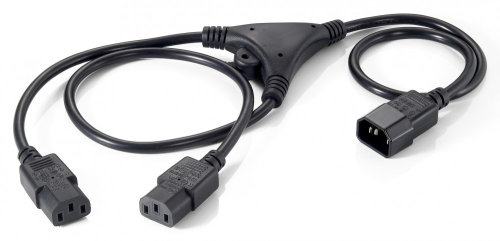 Power Cable Y-Version 1,80M Black, Plug C14 (SF-81)TO 2 X C13 (SF-82)