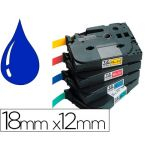 Fita Têxtil - Texto azul sobre fundo branco, Largura: 18 mm, Comprimento: 3m