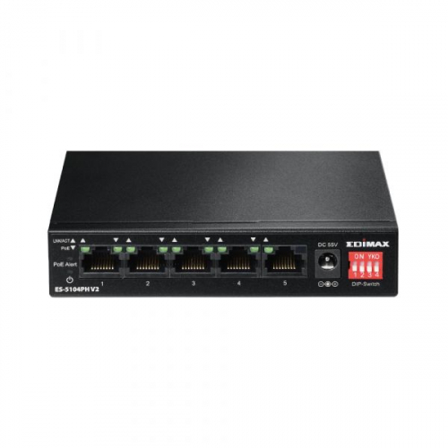 5 Port Fast Ethernet Switch with 4 PoE+ Ports