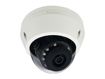 LEVELONE FIXED DOME IP CAMERA H.265/264 5MP POE IR IND/OUT IK10