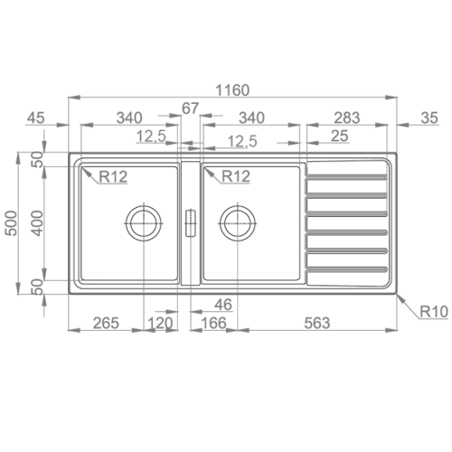 LAVA LOUÇA ENCASTRAR ESCOVADO RODI - FUSION 116 - G16S7KO2S320A0
