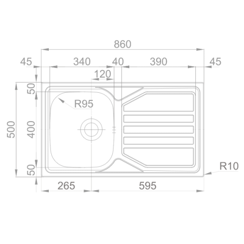 LAVA LOUÇA ENCASTRAR POLIDO RODI - OKIO LINE 86 FLAT - G16F6KH1P321A0