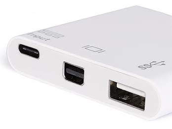 Adaptador USB Type C to Mini DisPlayPort Female/USB A Female/PD Adapter