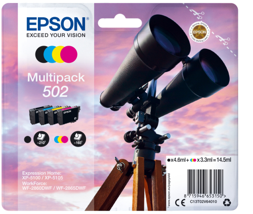 Multipack 4-colours 502 Ink - XP5100, XP5105, WF-2860DWF, WF-2865DWF