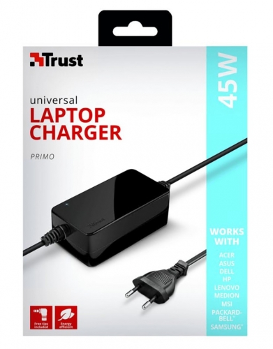 Carregador de Portátil Trust Primo Universal 45W Preto , 21904