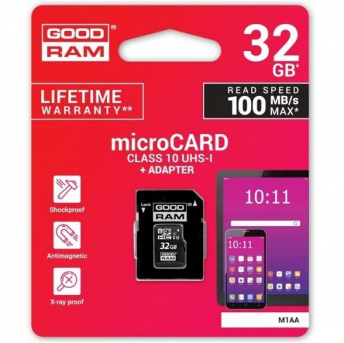 32GB MICRO CARD cl 10 UHS I + adapter