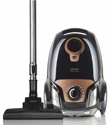 Aspirador  HAEGER 750W.HEPA-SIL-SUPER SILENT Preto/Dourado 
